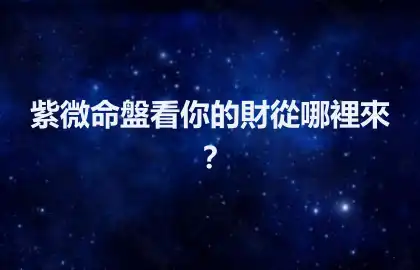 紫微命盤看你的財從哪裡來？