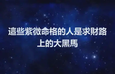 這些紫微命格的人是求財路上的大黑馬