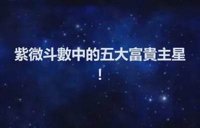 紫微斗數中的五大富貴主星！