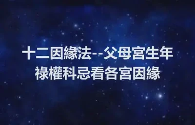 十二因緣法--父母宮生年祿權科忌看各宮因緣